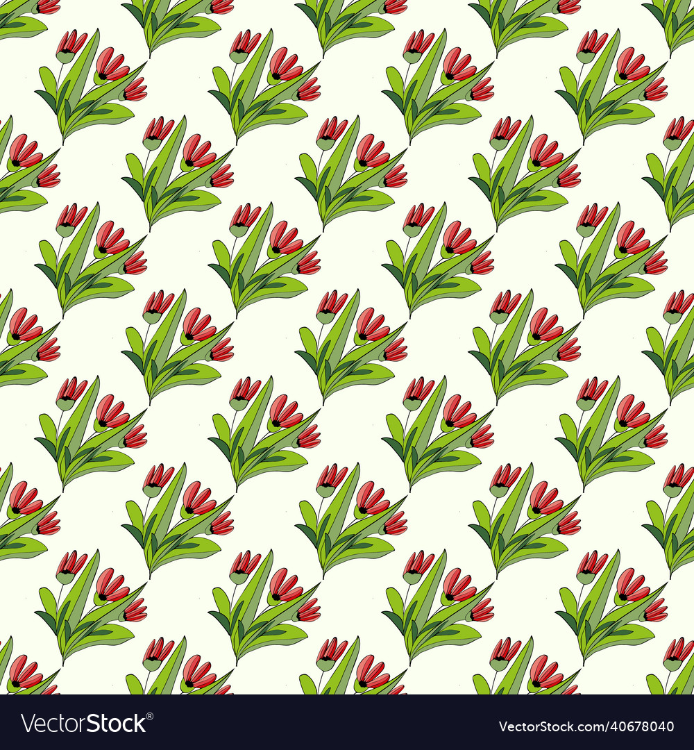 Bouquet pattern with poppies for use in packaging vector image Bouquet pattern with poppies for use in packaging