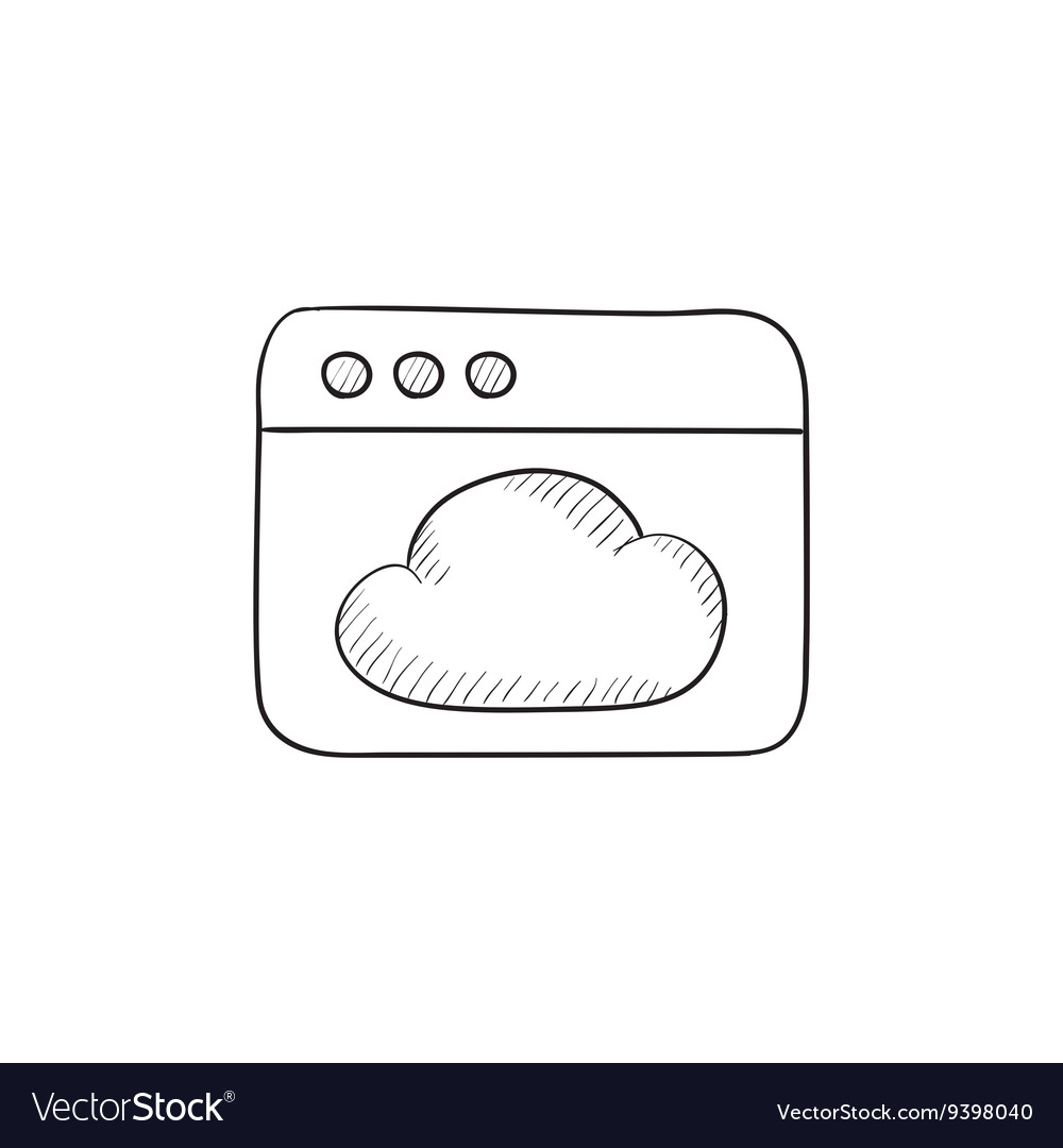 Browser window with cloud sketch icon