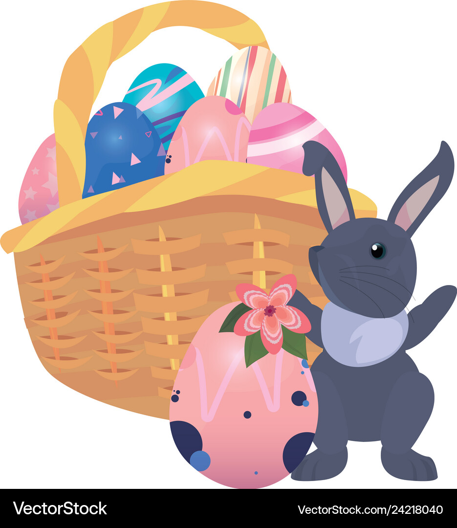 Bunny egg easter Royalty Free Vector Image - VectorStock