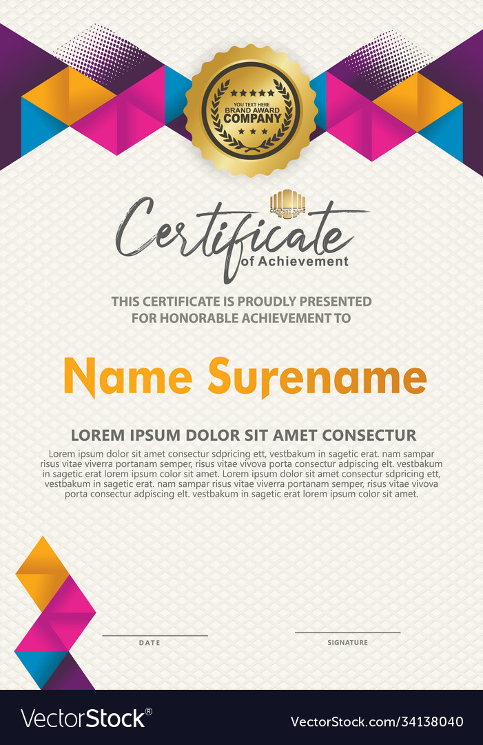 Certificate template with texture modern pattern
