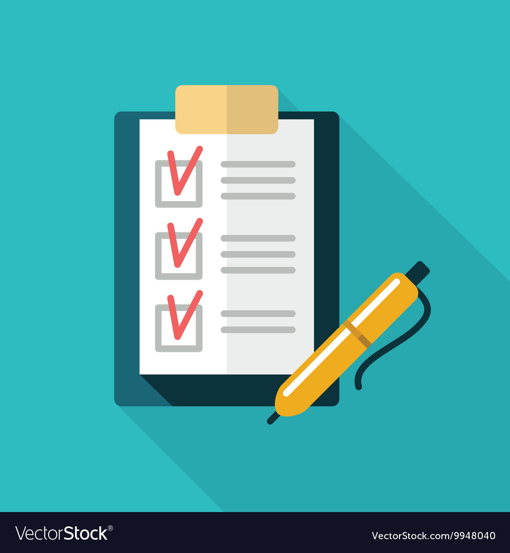 Checklist with Pen and Folder Icon