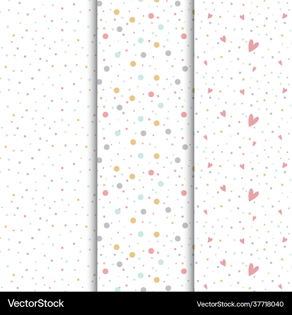 Colorful Polka Dot Pattern Set Royalty Free Vector Image