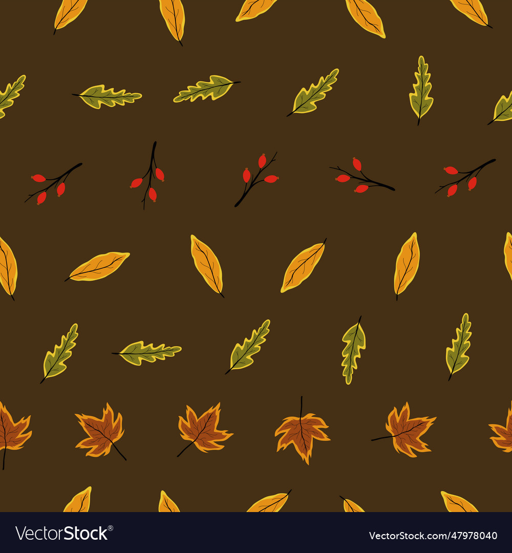 Creative autumn seamless pattern with simple vector image Creative autumn seamless pattern with simple