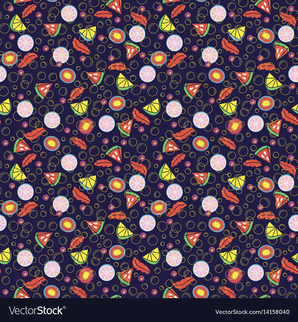 Detox water of fresh fruit seamless pattern