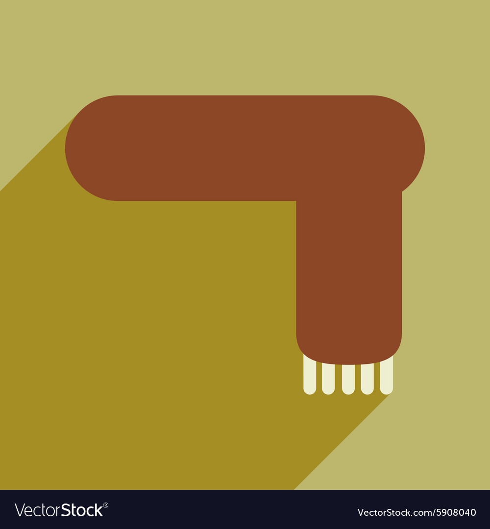 Flat with shadow icon and mobile application scarf