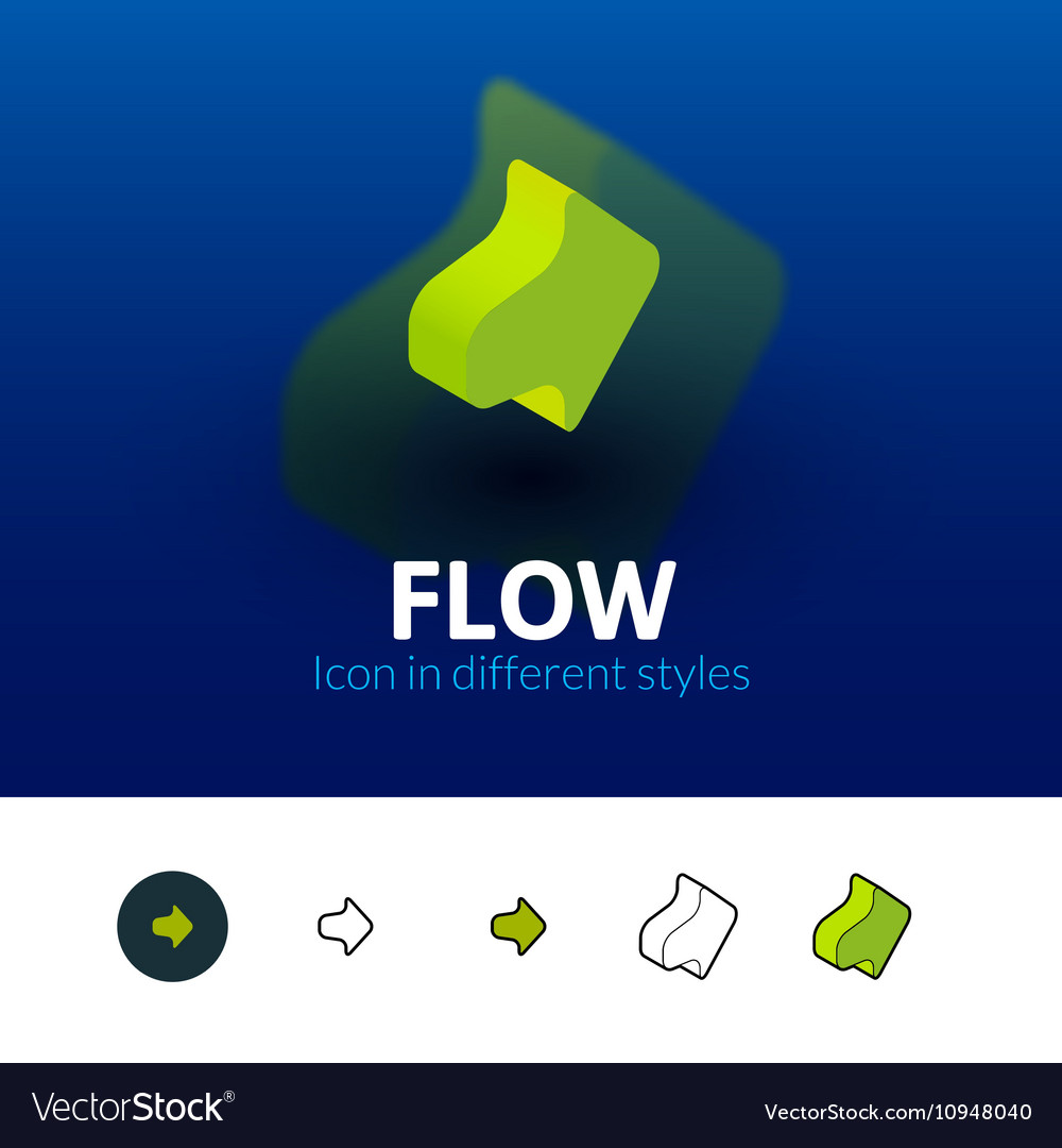 Flow icon in different style Royalty Free Vector Image
