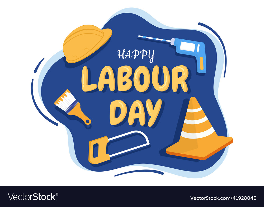 Happy labor day from people of various Royalty Free Vector