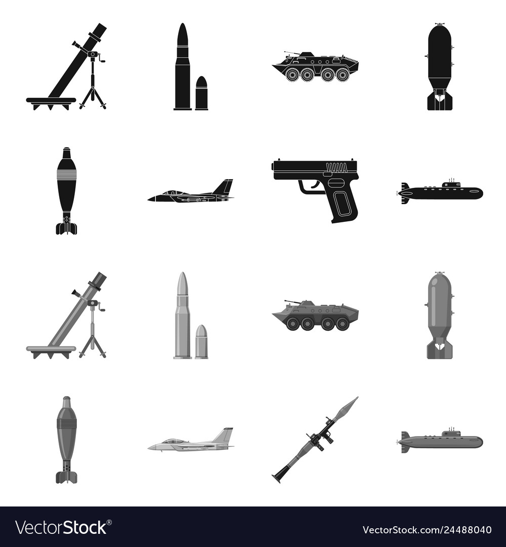 Isolated object of weapon and gun symbol vector image Isolated object of weapon and gun symbol