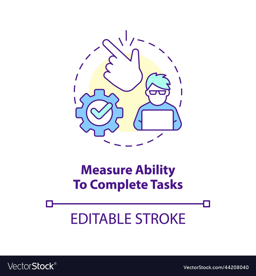 Measure ability to complete tasks concept icon Vector Image