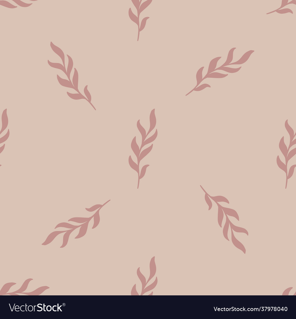 Seamless pattern with minimalistic leaves twig vector image Seamless pattern with minimalistic leaves twig