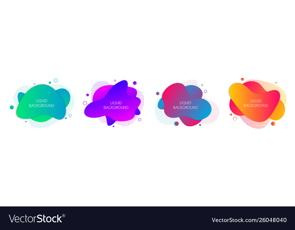 Set 4 abstract modern graphic liquid elements