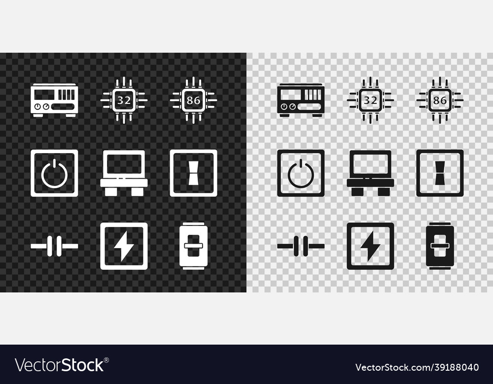 Set electrical measuring instruments processor vector image Set electrical measuring instruments processor