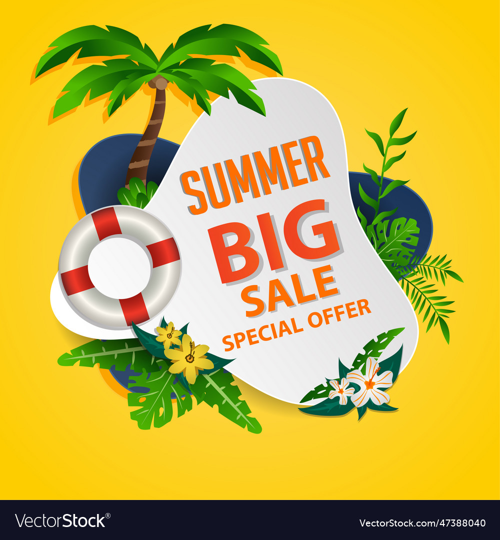 Summer super sale and special offers discount Vector Image