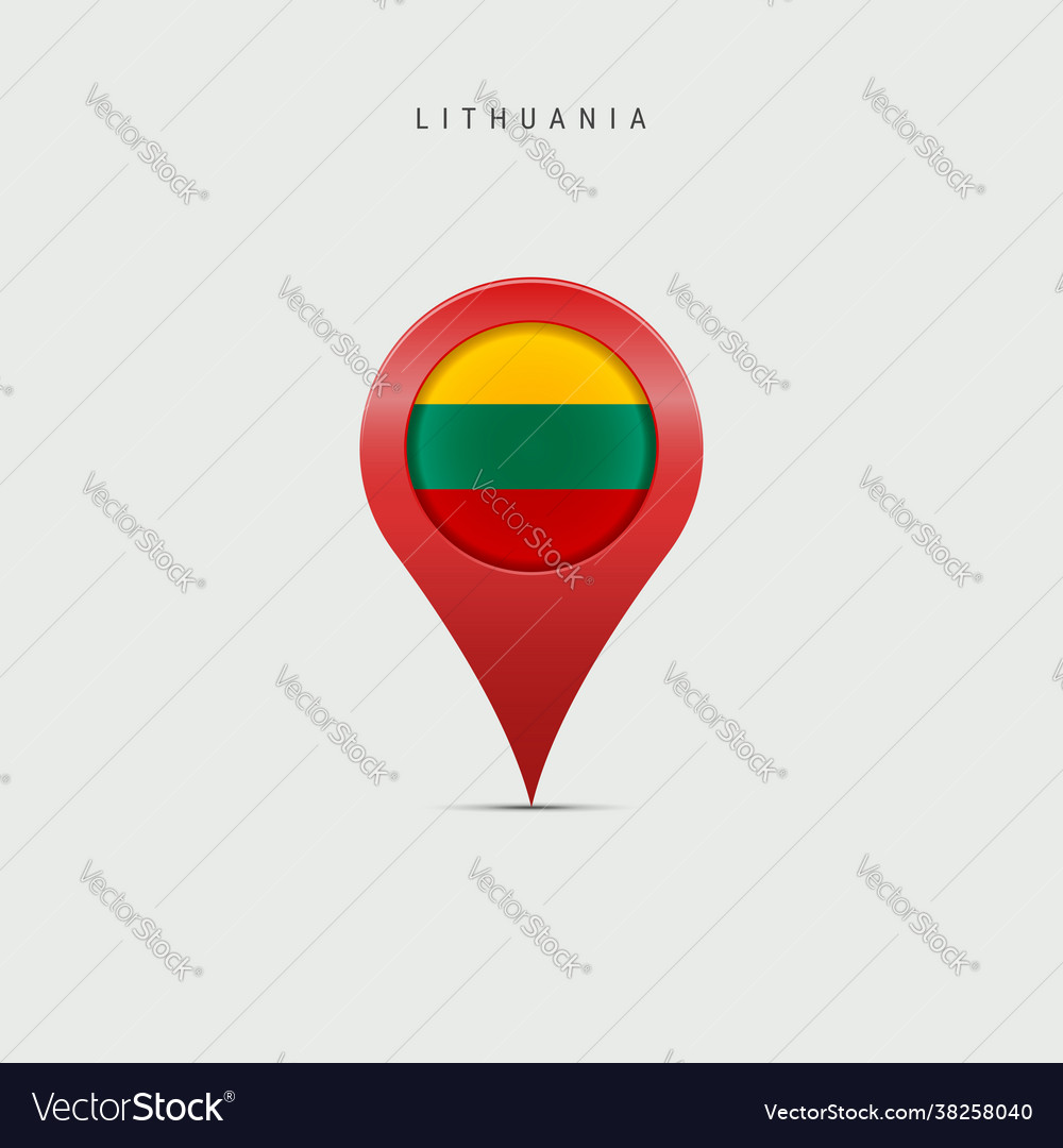 Teardrop map marker with flag lithuania Vector Image Teardrop map marker with flag lithuania