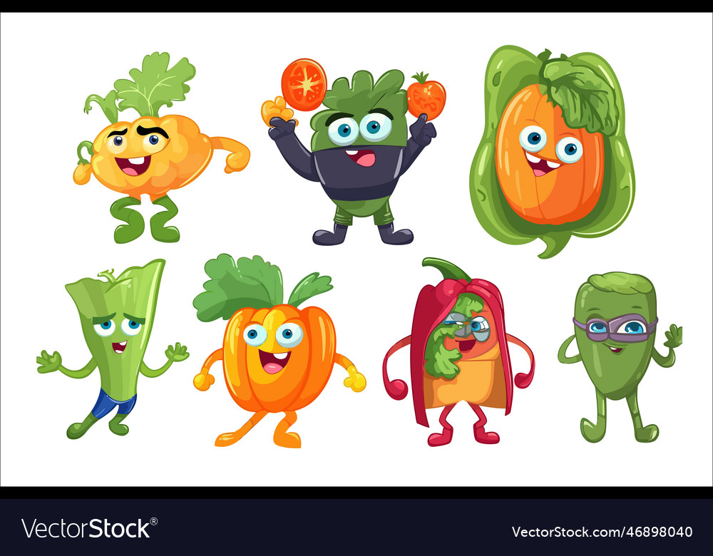 Vegetables for kids isolated on background Vector Image