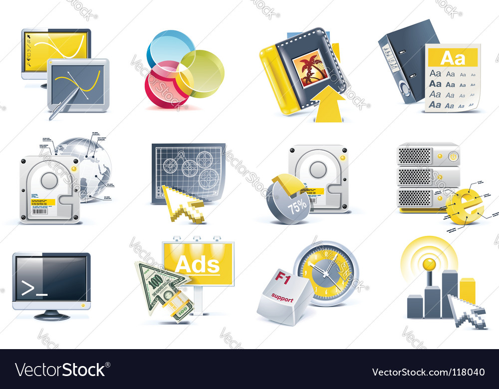 Website development icon set Royalty Free Vector Image