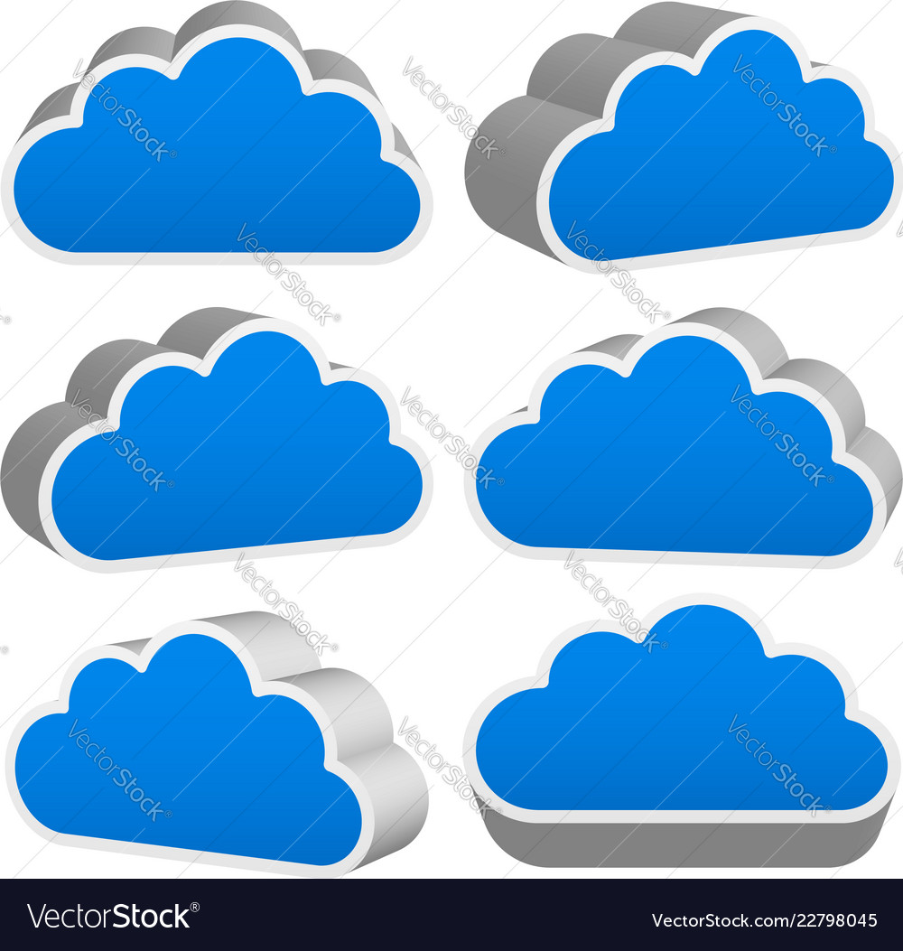 3d cloud renders with outline