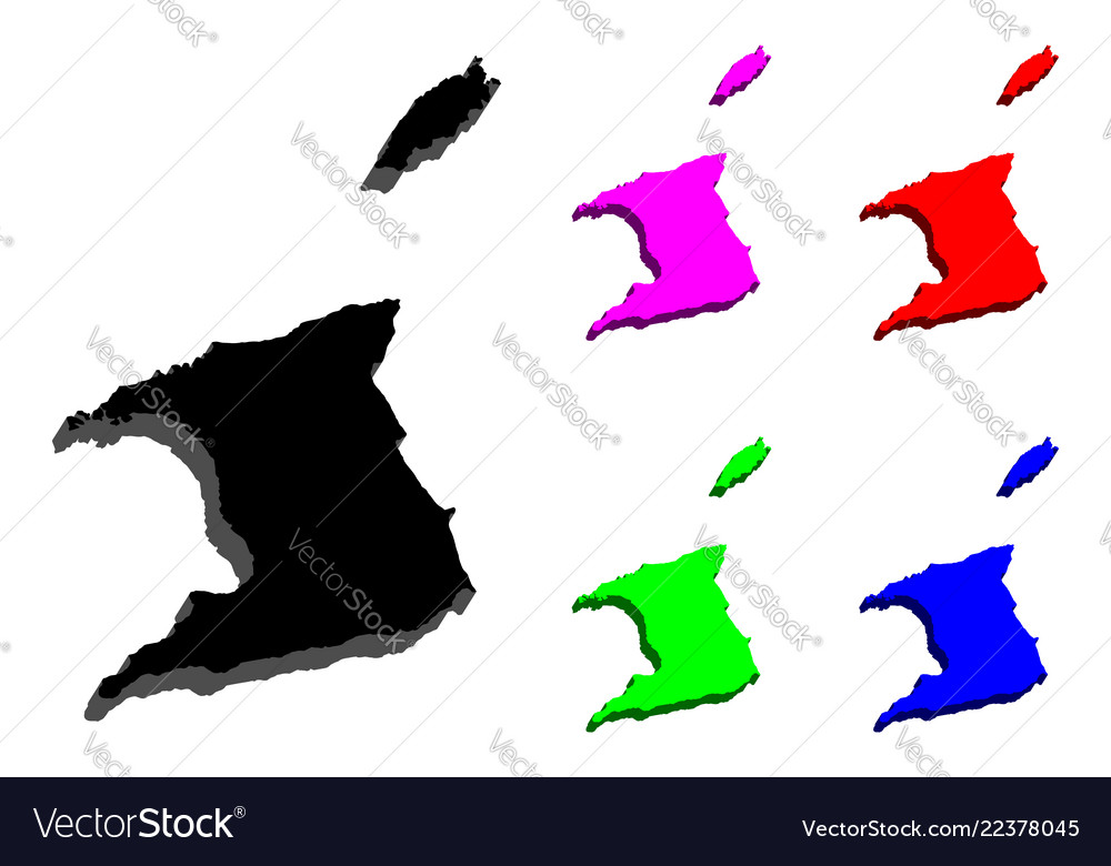 3d map of trinidad and tobago Vector Image 3d map of trinidad and tobago