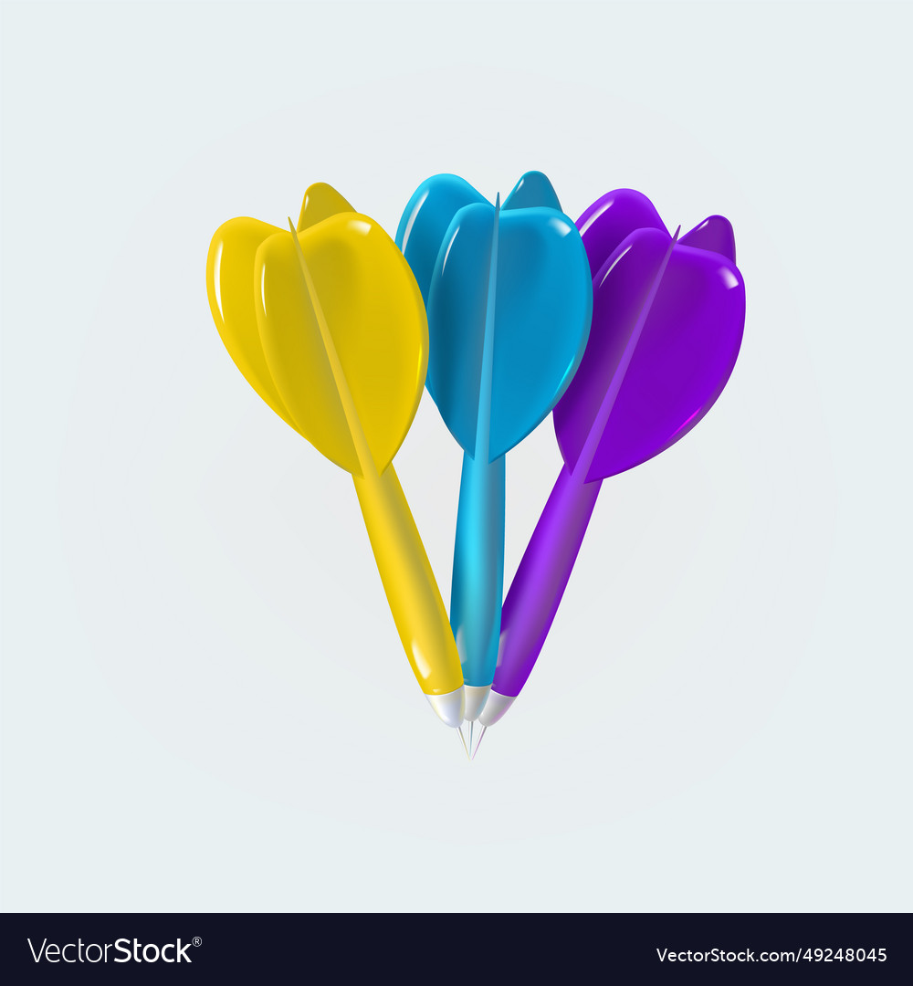 3d of darts at one point targeting vector image 3d of darts at one point targeting