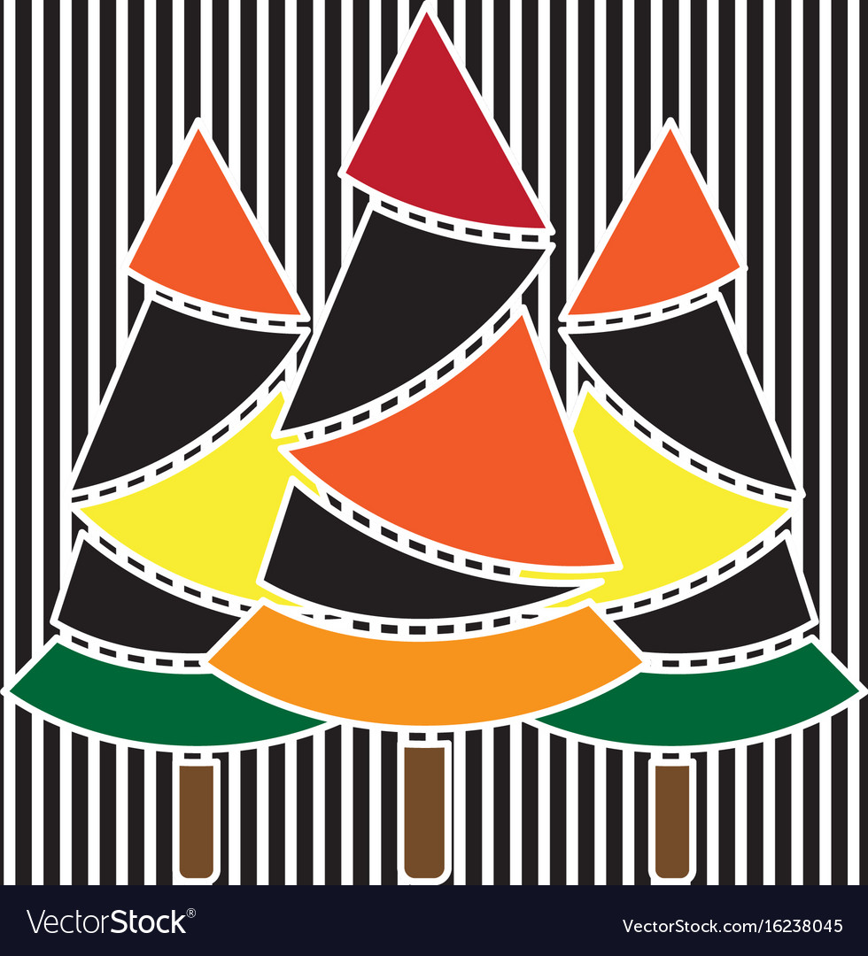 Abstract christmas tree with colorful background