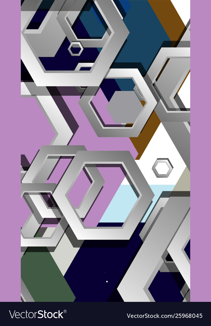 Abstract geometric background with hexagon cold vector image Abstract geometric background with hexagon cold