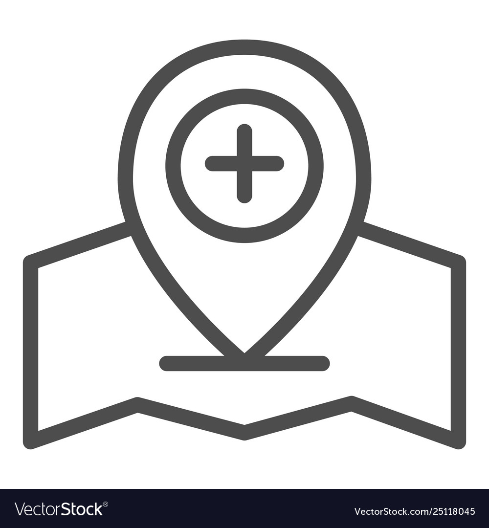 Add location pin line icon gps