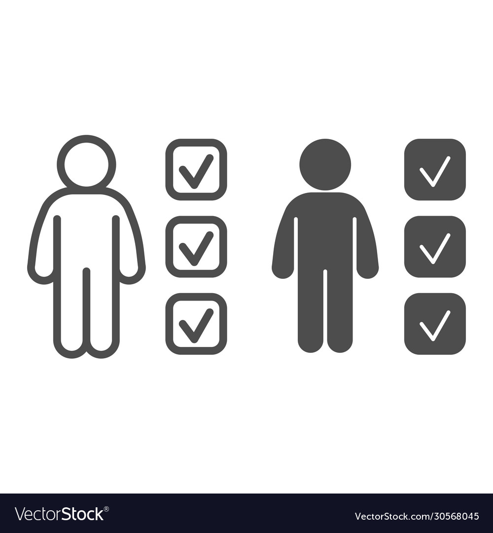 Application form review line and solid icon vector image Application form review line and solid icon