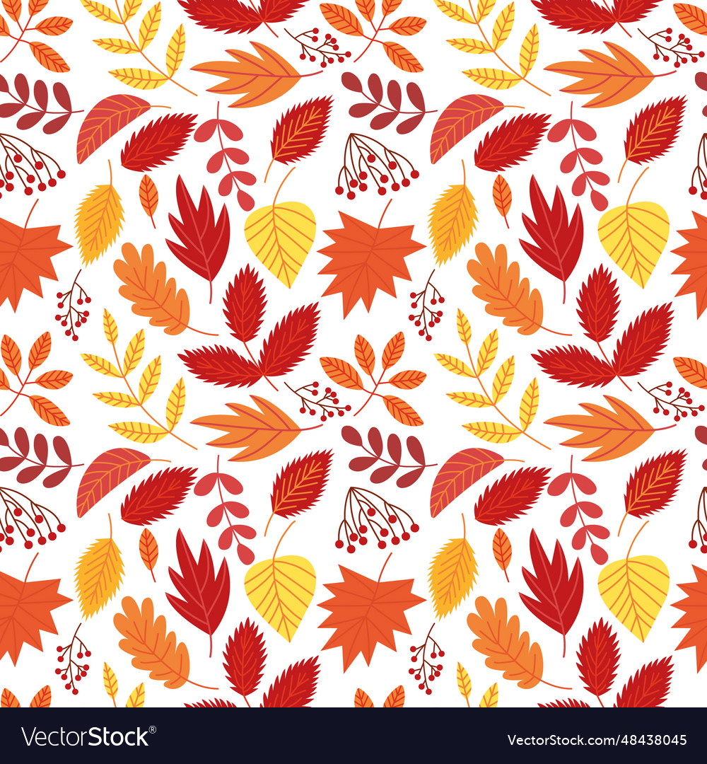 Autumn leaves seamless pattern