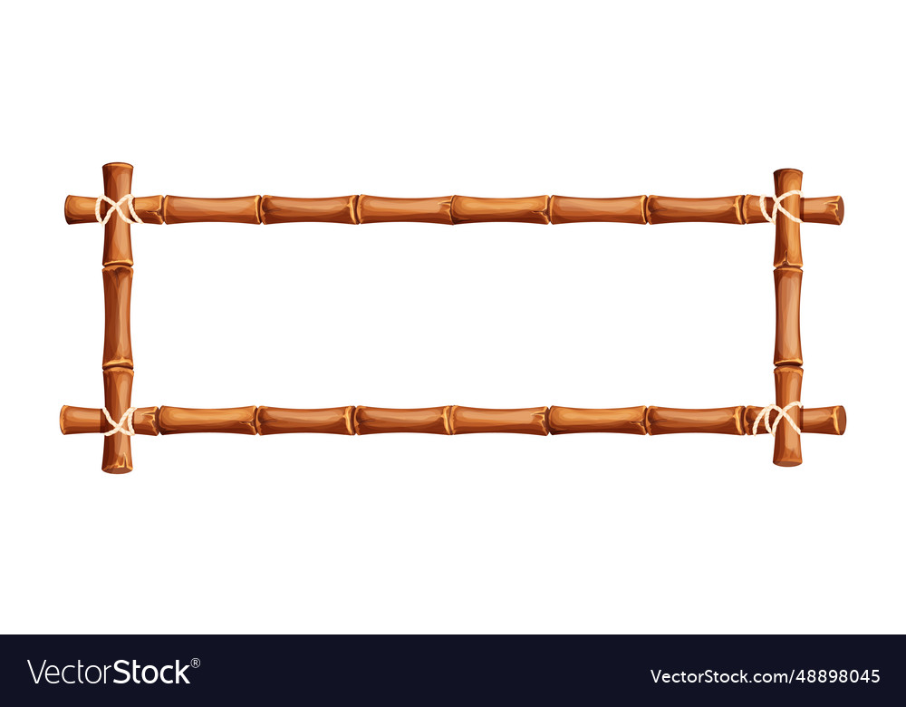 Bamboo frame from sticks and rope in cartoon style