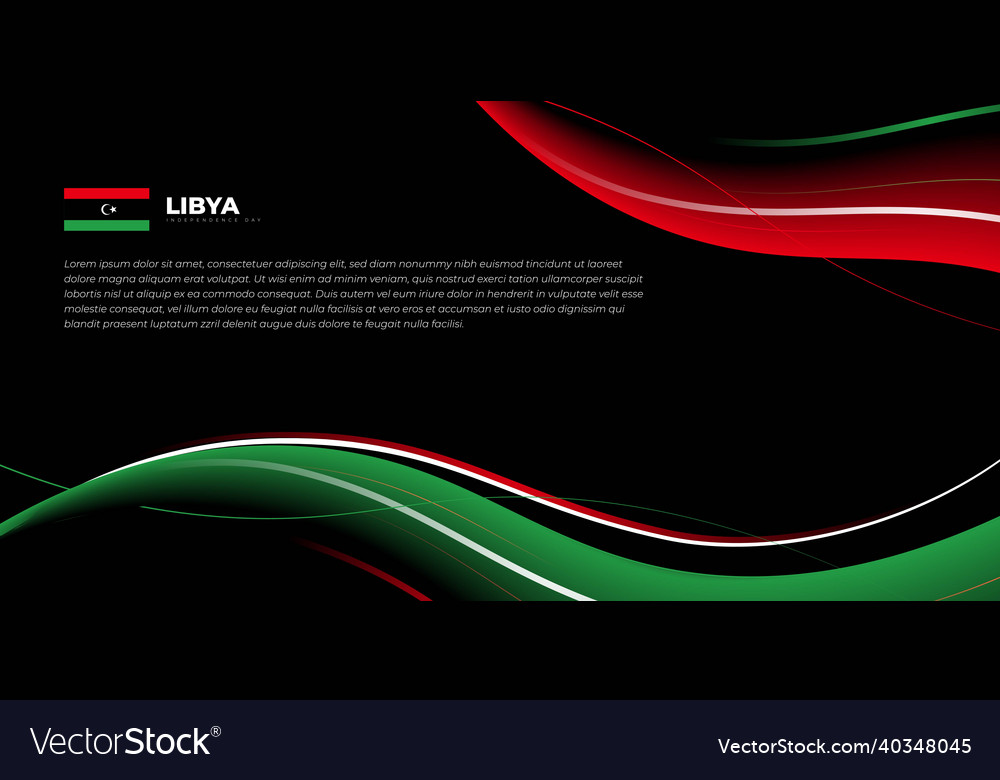 Black background design with waving red and green