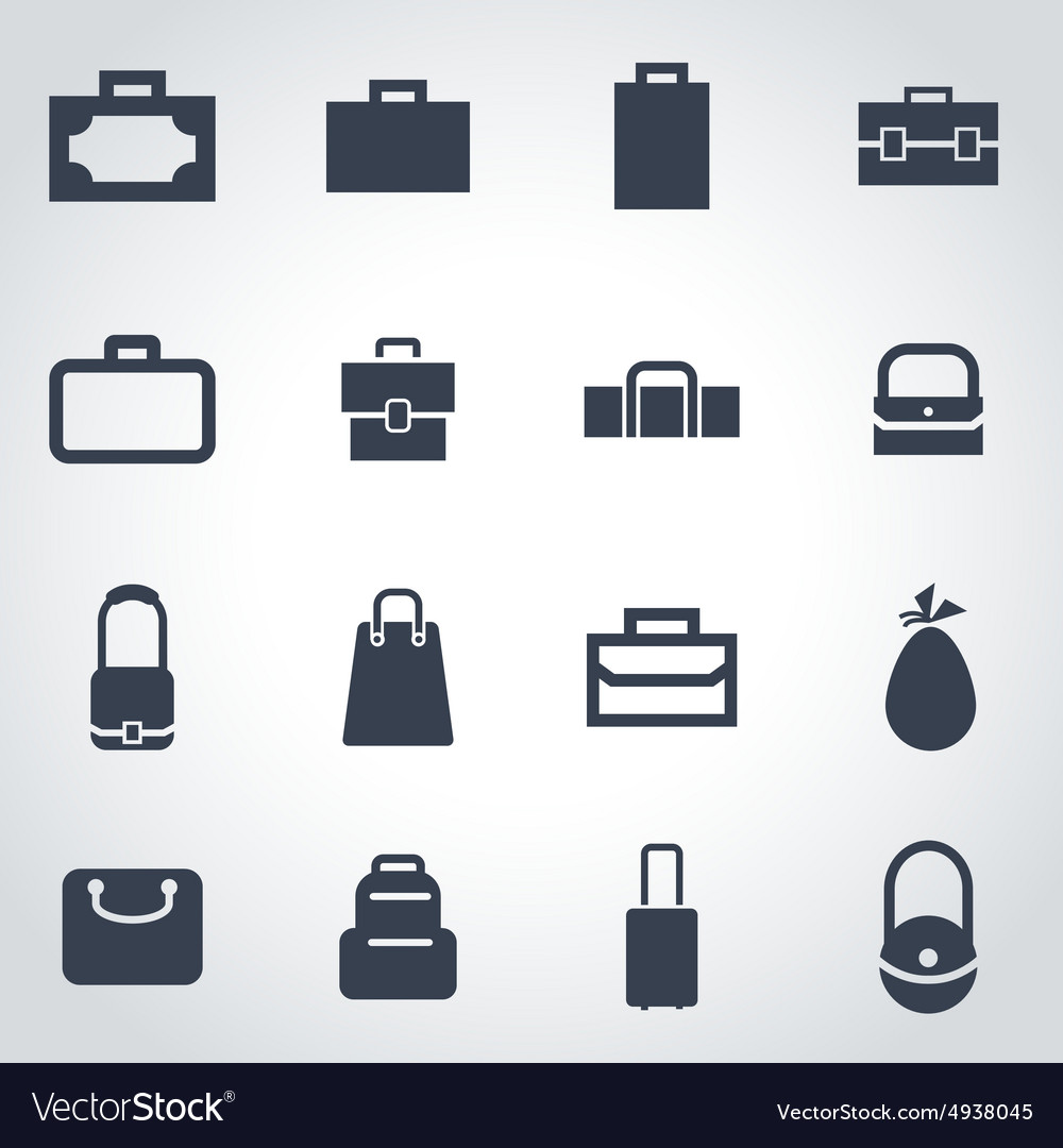 Black bag icon set Royalty Free Vector Image - VectorStock