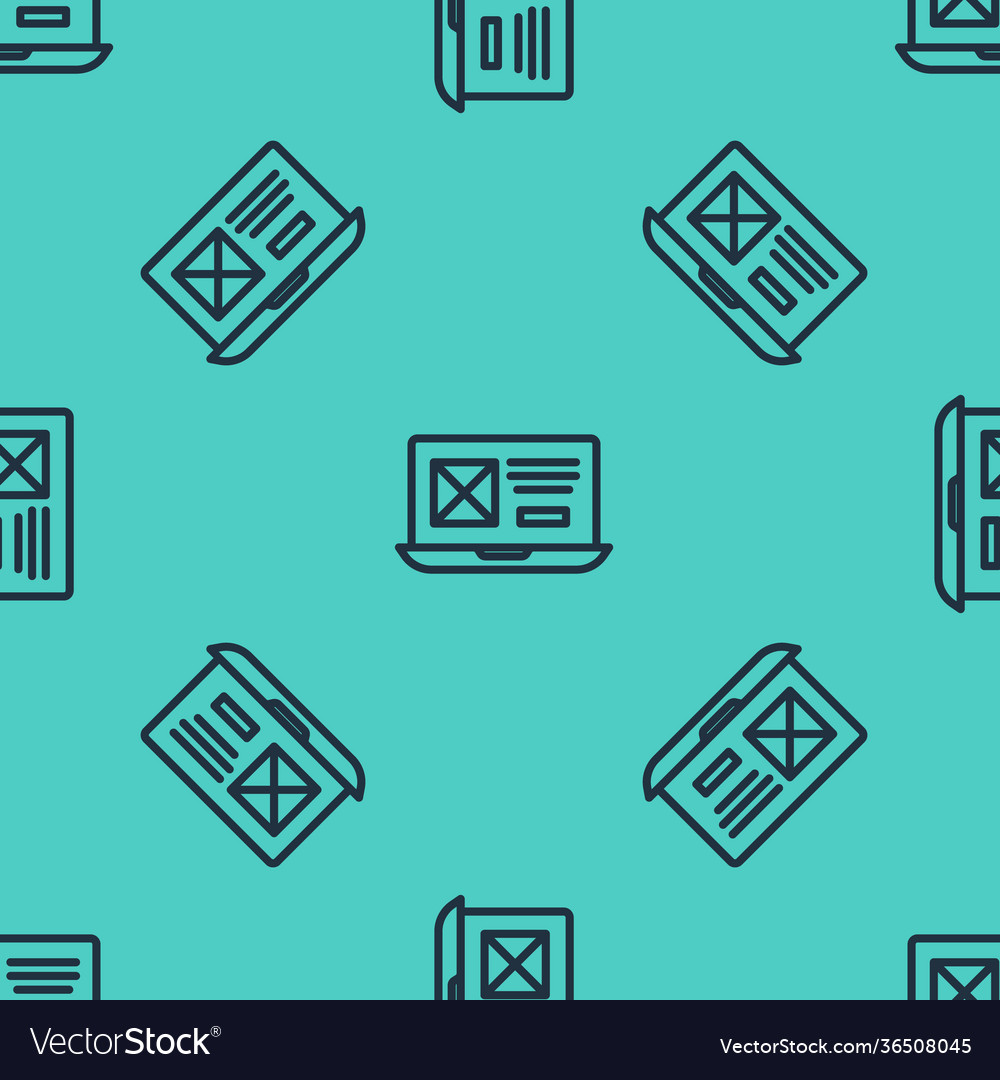 Black line ui or ux design icon isolated seamless vector image Black line ui or ux design icon isolated seamless