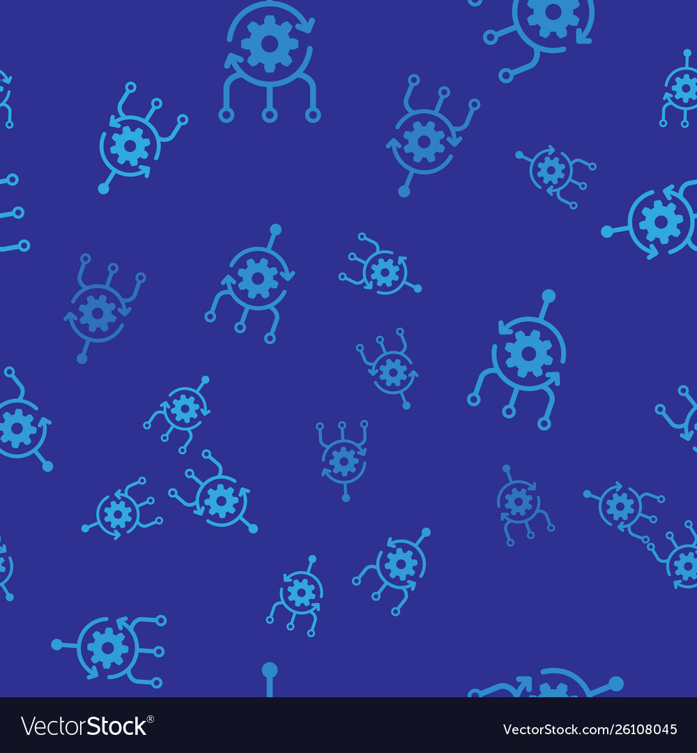 Blue algorithm icon isolated seamless pattern vector image Blue algorithm icon isolated seamless pattern