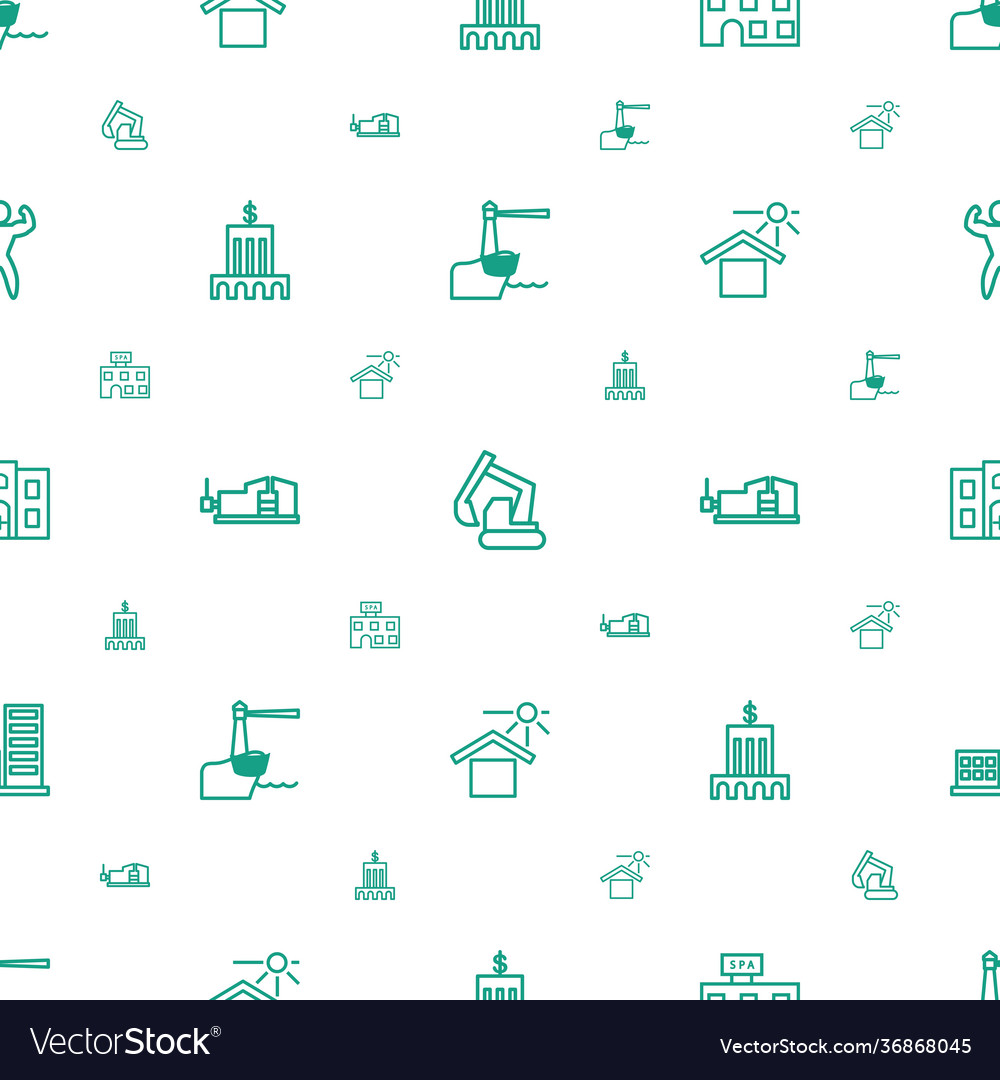 Building icons pattern seamless white background