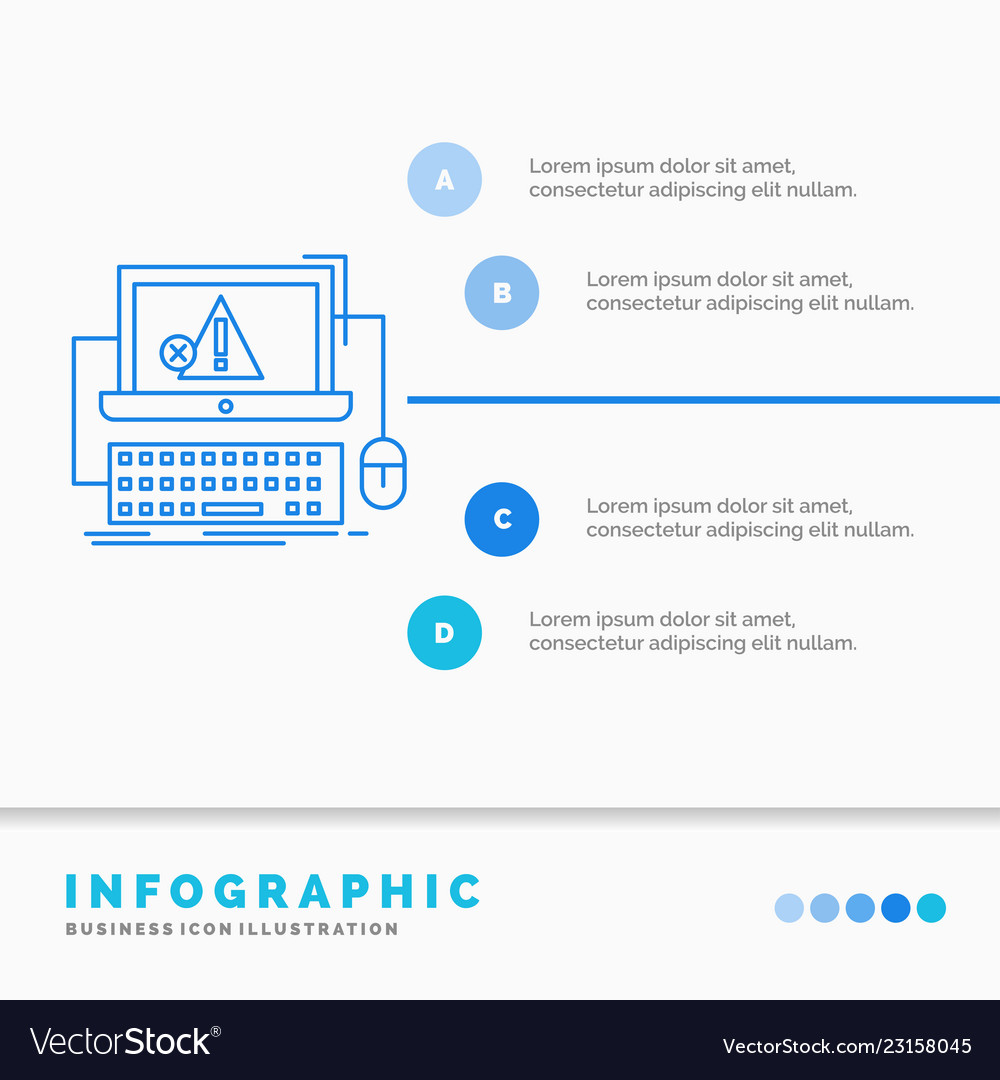 Computer crash error failure system infographics