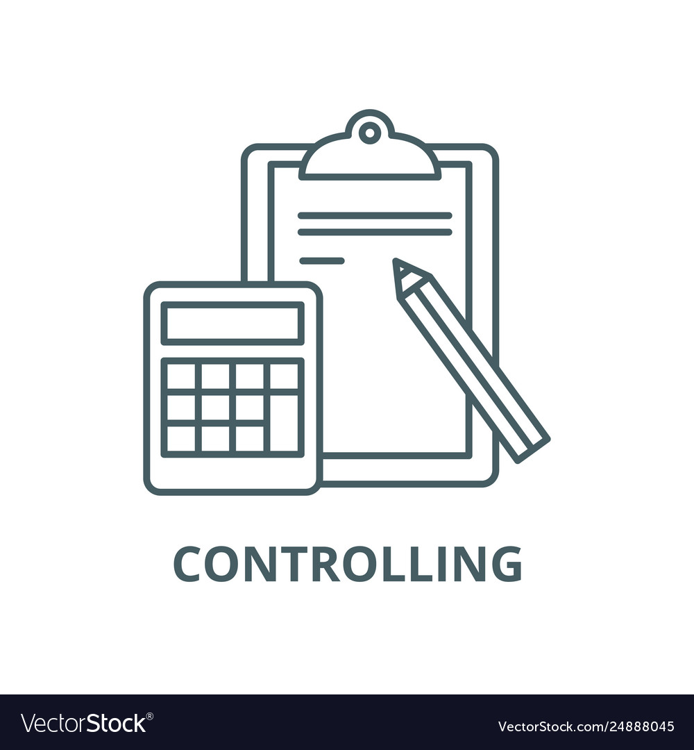 Controlling line icon outline vector image Controlling line icon outline
