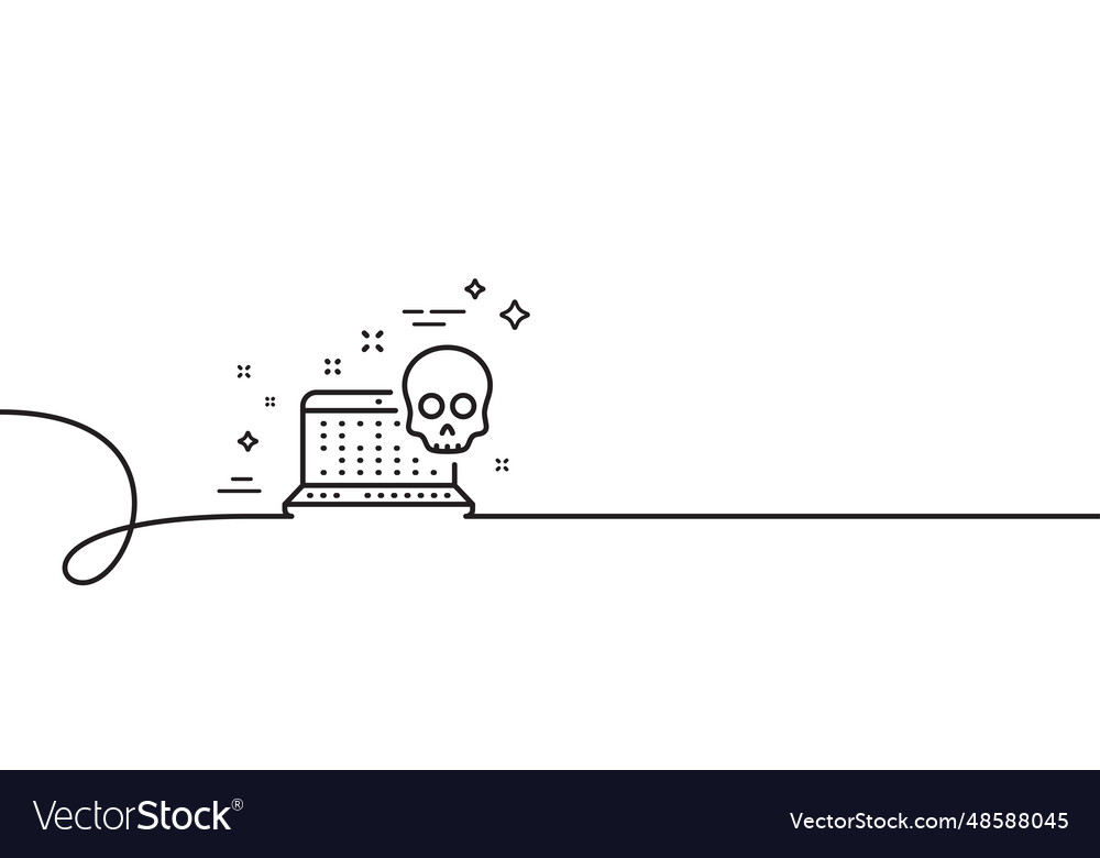 Cyber attack line icon ransomware threat sign