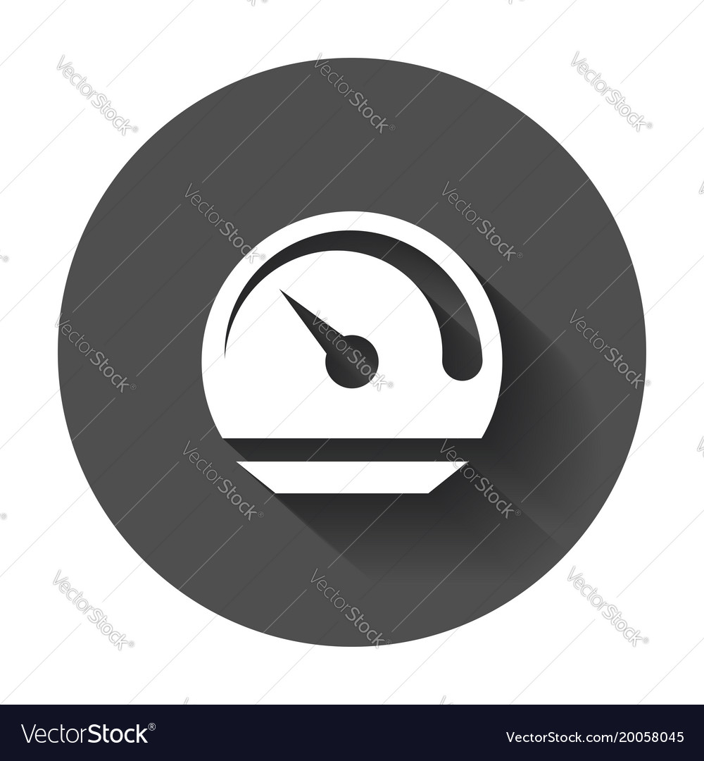 Dashboard icon level meter speed with long shadow