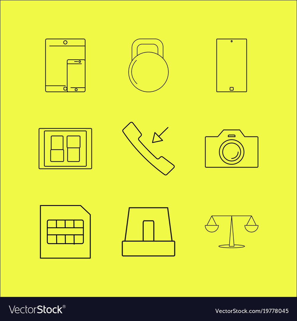 Devices linear icon set simple outline icons