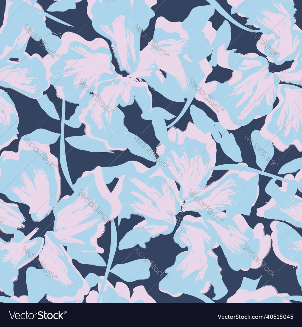 Floral Pinsel Hübe nahtlos Muster Hintergrund Vector Image Floral Pinsel Hübe nahtlos Muster Hintergrund