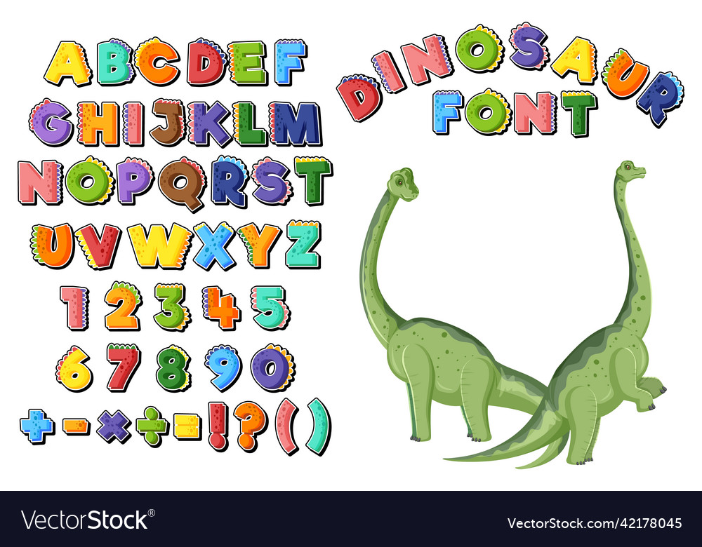 Font design for english alphabets and numbers vector image Font design for english alphabets and numbers