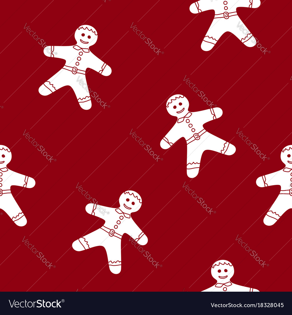 Gingerbread Man Seamless Pattern