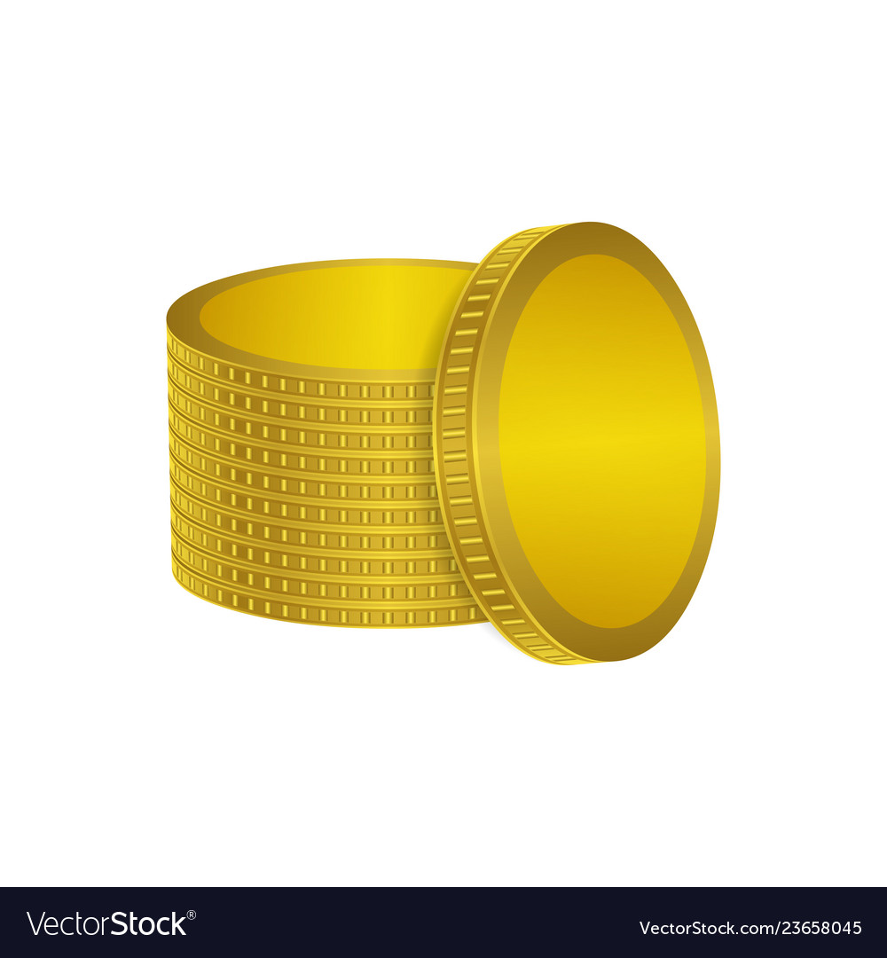 Gold coins stack vector image Gold coins stack