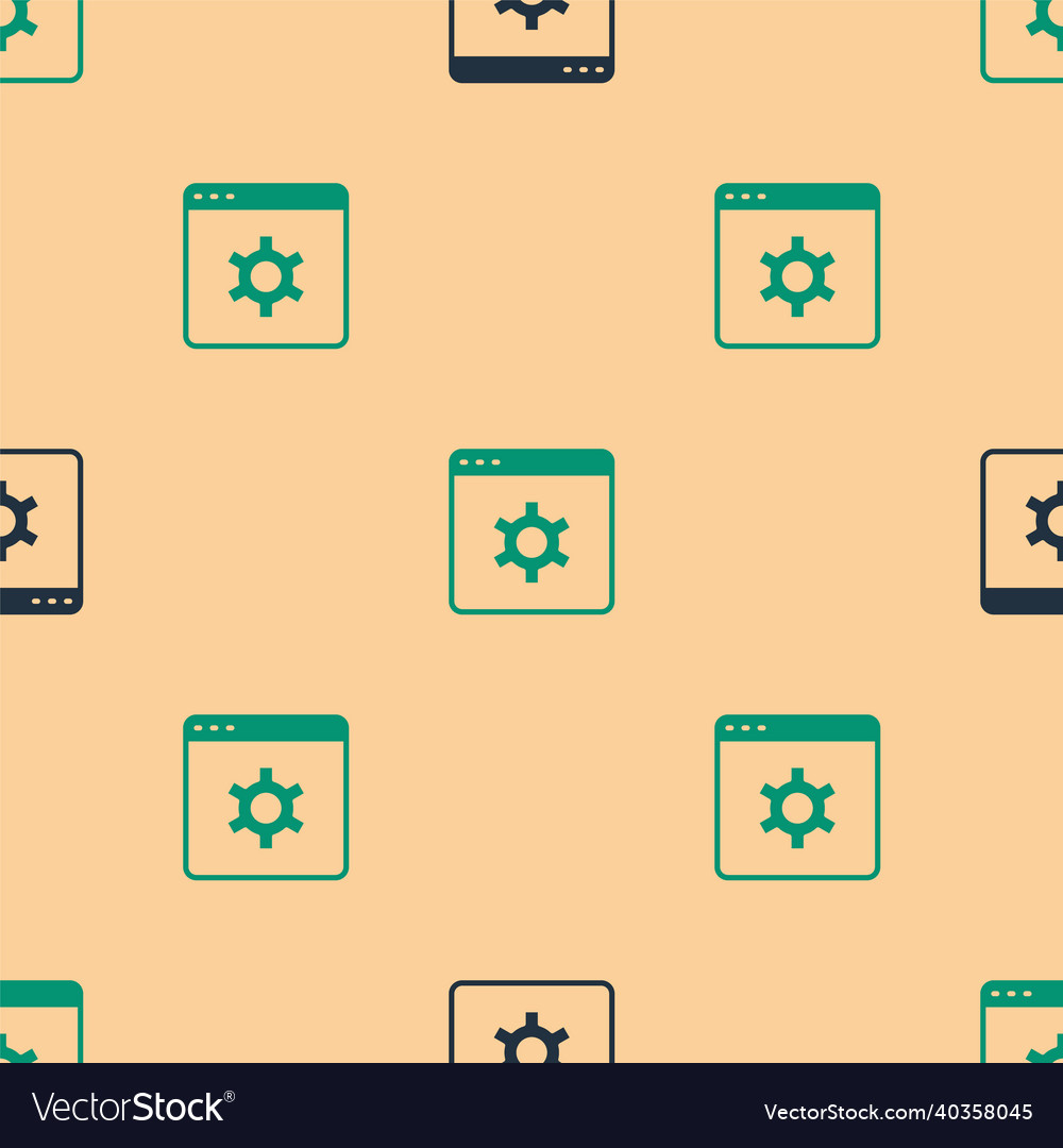 Green and black browser setting icon isolated vector image Green and black browser setting icon isolated