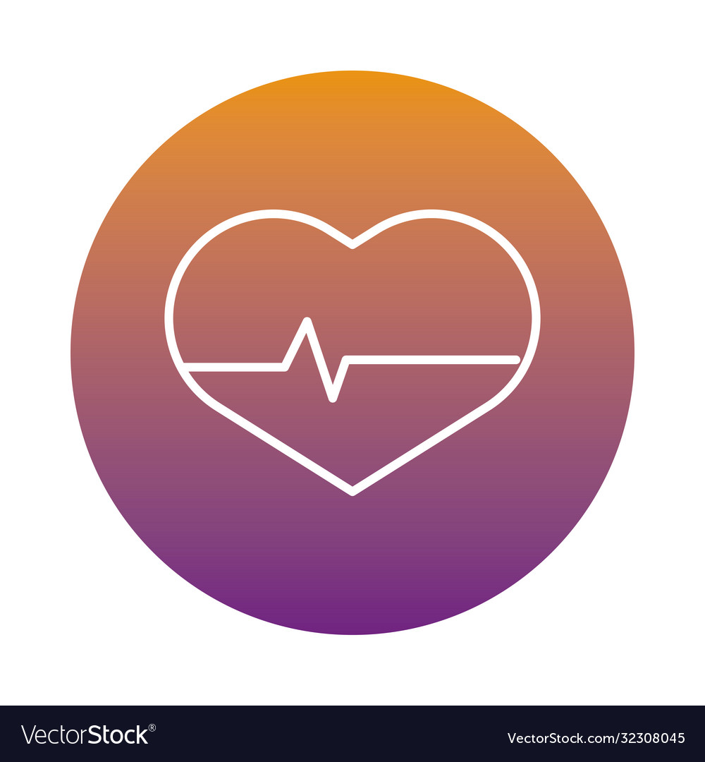 Heart cardio block style icon vector image Heart cardio block style icon