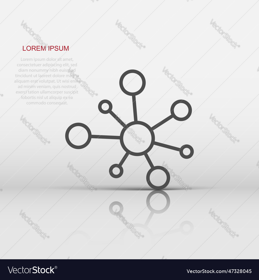 Hub network connection sign icon in flat style vector image Hub network connection sign icon in flat style