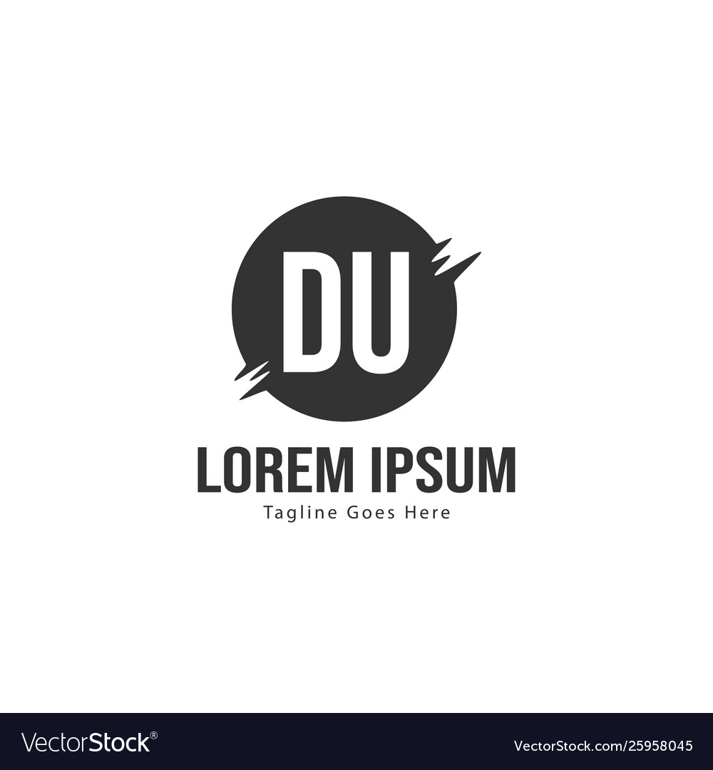 Initial du logo template with modern frame