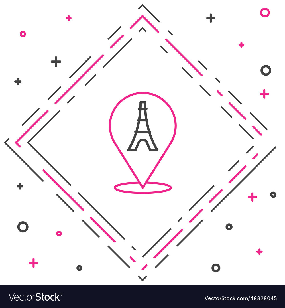 Line eiffel tower icon isolated on white vector image Line eiffel tower icon isolated on white