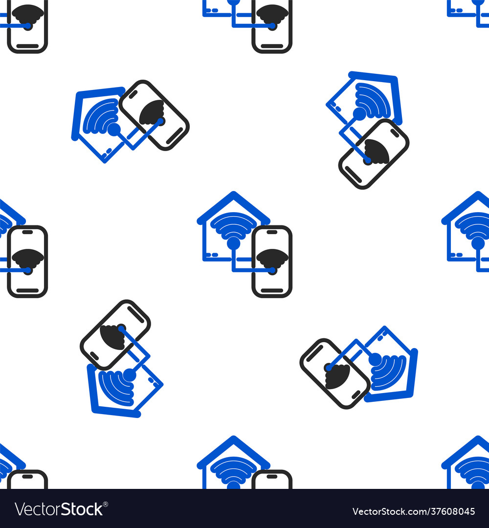 Line smart home with wi-fi icon isolated seamless vector image Line smart home with wi-fi icon isolated seamless
