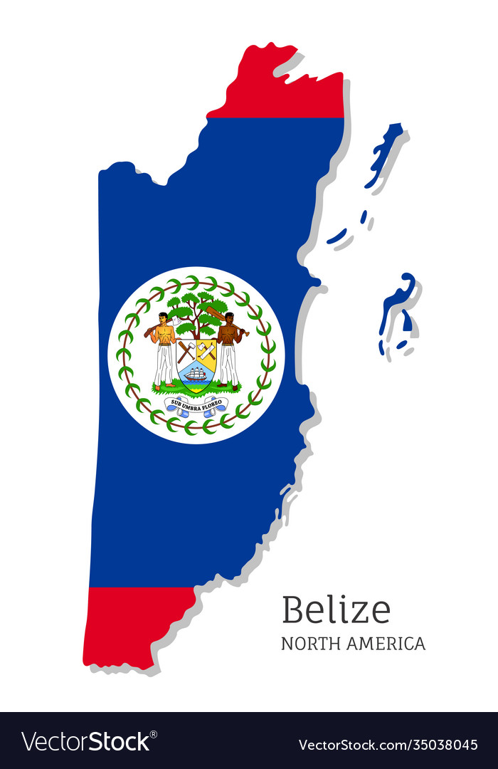 Map Belize With National Flag Royalty Free Vector Image